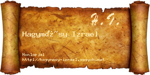 Hagymásy Izrael névjegykártya